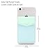 FRIFUN Card Holder for Back of Phone with snap Ultra-Slim Self Adhesive Wallet Stick on Cell Phone RFID Blocking Sleeve Covers Credit Cards and Cash(Mint)