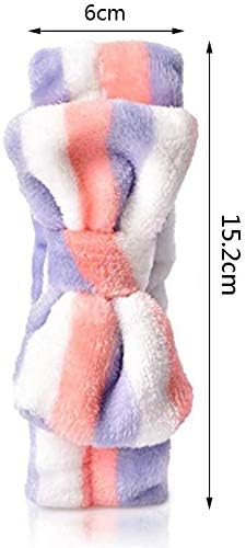 HUIANER Bowknot Headbands Makeup Headband Soft Coral Fleece Elastic Hair Bands for Spa Shower Mask and Washing Face for Woman Girls Pack of 6 - Image 3