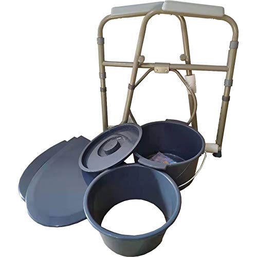 Medokare Foldable Bedside Commode Chair HeavyDuty Steel Commode Seat, Bedside Potty Chair for