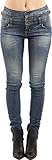 Eunina Jeans Women's High Waisted Stretch Skinny Denim Jeans, Medium Blue Wash