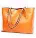 Covelin Women's Handbag Genuine Leather Tote Shoulder Bags Soft Hot Charming Orange