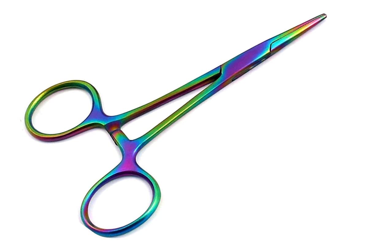 Comdent Exeton - Multi Color Tool, 12.5cm, Straight Stainless Steel Dog Cat Pet Scissors Ear Hair puller Fishing Scissors Tools