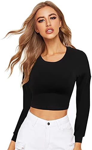 ROMGUEST Long Sleeve Crop Tops for 