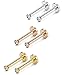 FIBO STEEL 6 Pcs 18G Stainless Steel Nose Rings CZ Inlaid Monroe Lip Rings Ear Piercing 8MM Bar