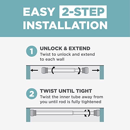 Zenna Home Tension Stall Shower Rod, 27"40", White Pricepulse