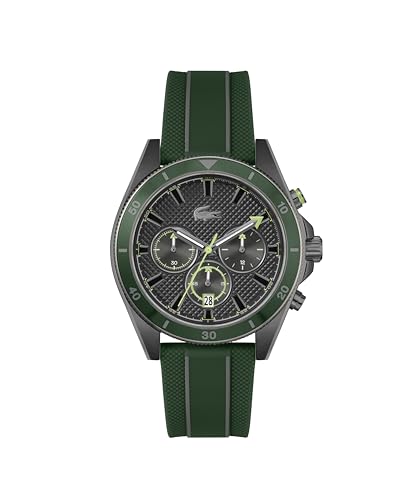 Lacoste Montre Chronographe à Quartz pour Homme Collection MAINSAIL avec Bracelet en Silicone Vert - 2011363