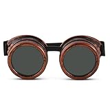 Solar Eclipse Spectacles - Shade 14 Goggles CE Certified Safe Sun Viewing, Adjustable One Size Fits All, Better Than Glasses! Solar Filter and Viewer (Copper)