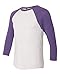 Next Level Unisex Triblend 3/4-Sleeve Raglan L PUR RSH/ HTR WHT