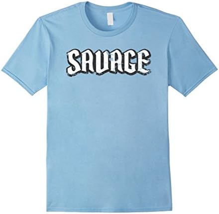 Mens Savage Distressed Graphic T-Shirt Large Baby Blue