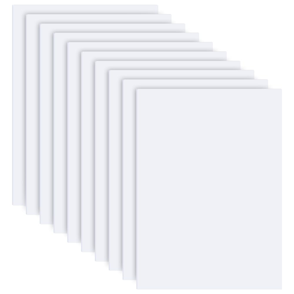 BENECREAT 10pcs PVC Foam Board Sheet, 30x20cm/11.8x7.8inch Rectangle White Foam PVC Plates Plastic Sheets for Crafts, Modelling, Art, Display, School Projects, 1mm Thick