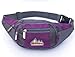 Big Mango New Fashion Womens Sports Bag 4 Zipper Pockets Waist Bag Fanny Chest Pack with Cell Phone Pouch & Automatic Umbrella & Small Personal Stuffs for Both Men and Women Use - Purple