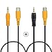 BATIGE RCA Plug to AUX 2.5mm AV Video In 2.5mm Male to RCA Adapter Cable & 3.5mm Mono Male To RCA Female Cable Kit for Car Rear View Reverse Parking Camera To GPS - 1ft