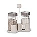 Salt and Pepper Shakers - Salt Shaker - with Adjustable Pour Holes and Matching Holder