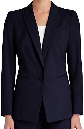Lafayette 148 Womens Harvey Wool Blend Striped One-Button Blazer Navy 6