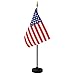 Anley American Deluxe Desk Flag Set - 8 x 5 inch Miniature US National Desktop Flag with 13