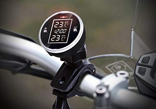 SYKIK Rider SRTP340 Wireless tire Pressure Monitoring System and Clock for Motorcycles with 1.5" Monitor. Check Your tire Pressure While Riding (SRTP340) - Thumbnail 3