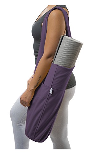 Yogiii Yoga Mat Bag | The Original YogiiiTote | Yoga Mat Tote Sling Carrier w/Large Side Pocket & Zipper Pocket | Fits Most Size Mats (Imperial Purple) - Thumbnail 3