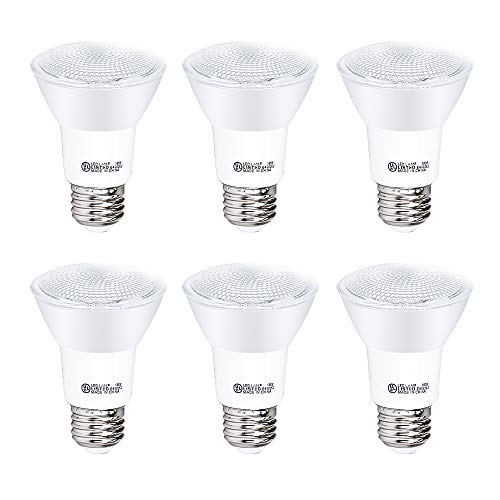 YGS-Tech 6 Pack PAR20 LED Light Bulb, 7W Dimmable Flood Bulbs (50W Equivalent), 5000K Daylight White, CRI80+, 500 Lumens, E26 Base, 25,000 HRS, Indoor/Outdoor – UL Listed