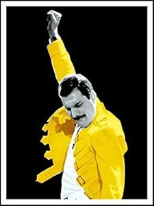 freddie mercury jacket yellow poster print wallpaper imagenation 60cm 80cm repositional adhesive self amazon