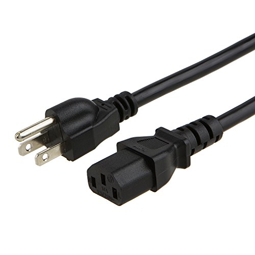 CableCreation [2-PACK] 1 Feet 18 AWG Universal Power Cord for NEMA 5-15P to IEC320C13 Cable, 0.3M / Black