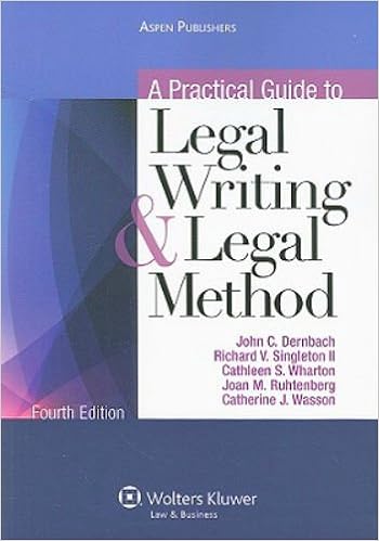 A Practical Guide To Legal Writing Legal Method 4e John C Dernbach Richard V Ii Singleton Cathleen S Wharton 9780735591899 Amazon Com Books