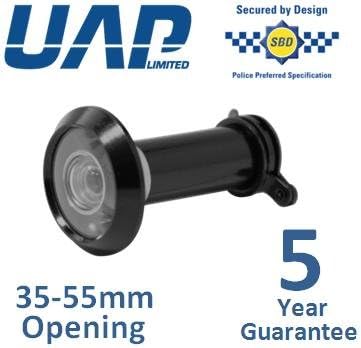 180 Degree Door Viewer 35-55mm in Black