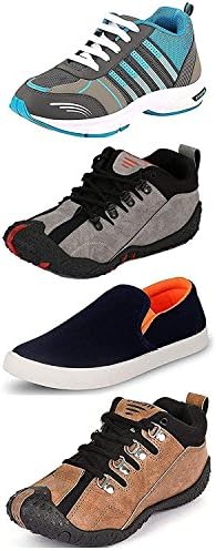 Maddy Men's Sea Green Brown Orange Mesh Sneakers