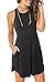 Gemijack Womens Summer Sleeveless Mini Dresses Casual Racerback Short Tank Dress with Pockets