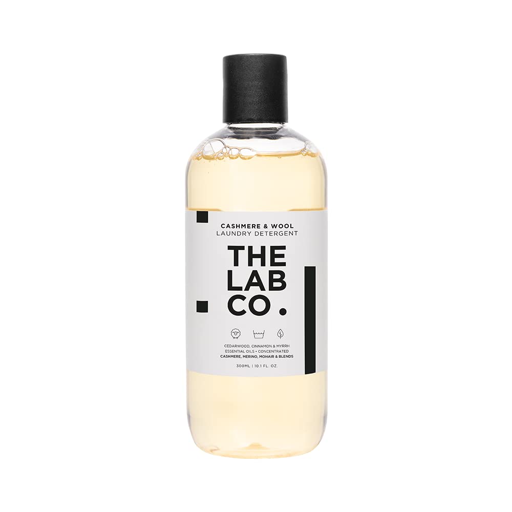 The Lab Co. Cashmere & Wool Laundry Detergent – 300ml (20 Washes) – Gentle Wash for Cashmere, Merino, Mohair & Wool Blends – Hand & Machine Wash Safe – Non-Bio - Myrrh, Cinnamon & Cedarwood Scent