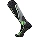 Pure Athlete High Performance Wool Ski Socks - Thermal Warm Merino Wool OTC Sock, Men Women (1 Pair - Black/Grey/Neon Green, Small)