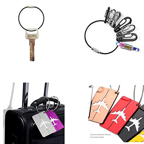 Key Rings, 30 Pack Stainless Steel Wire Rings, Key Chain Rings/Loops 1.5mm 4.3" Inches Perfect for Hanging Luggage Tags, Keyrings, ID Tag Keepers and Car Key.
