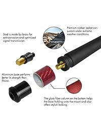 Rydonair Antenna Compatible with Jeep Wrangler JK JKU JL JLU Rubicon Sahara (2007-2019) 13 inches Flexible Rubber Antenna Replacement Designed for Optimized FM AM Reception w Red Bottom