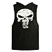 GZXISI Mens Skull Print Stringer Bodybuilding Gym Tank Tops Workout Fitness Vest with Hoodie (Black, Medium)