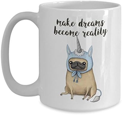 Funny Pug dressed Unicorn costume Ceramic Coffee Mug 11oz and 15oz