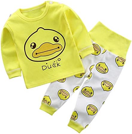 Yellow Duck Face Print T-Shirt and Pajama Set