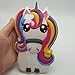 Rainbow Unicorn iPhone 7 7G Case, XINSIR Cute 3D Cartoon Horse Soft Silicone Case Rubber Back Cover Skin for Apple iPhone 7 4.7inch (White-colorful)