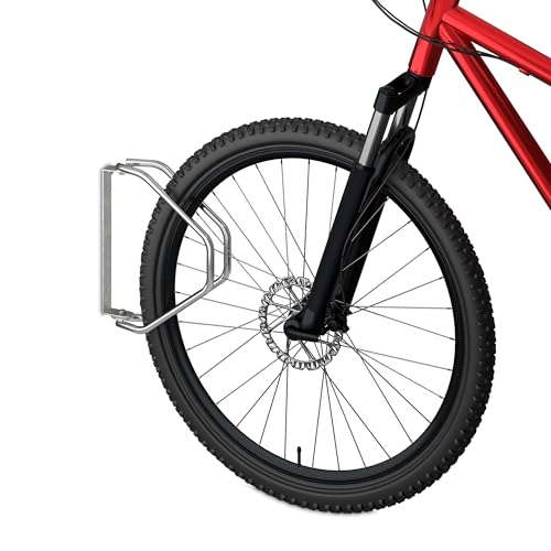 Relaxdays Bicycle Stand, Set of 4, Wall Mount, Steel, 180° Rotatable Bicycle Carrier for 1 Bike, Silver