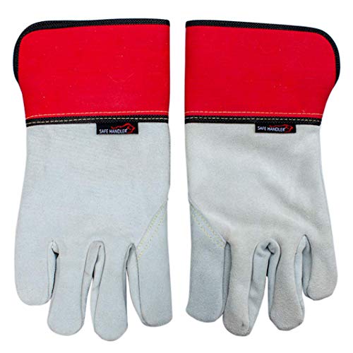 SAFE HANDLER Performance Leather Gloves | Full Split, Leather Palm, Safety Work Gloves, Rubber Gauntlet Safety Cuff, Kevlar Stitching, Grade A Split Leather, OSFM, 3 Pairs - Thumbnail 6