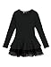 Allegra K Women Round Neck Long Sleeves Chiffon Panel Spring Peplum Top XL Black