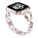 Aiiko Band Compatible with Fitbit Versa/Versa 2/Versa Lite,Fashion Design Stainless Steel Metal Smart Watch Band Bracelet with Crystal Rhinestone Diamond Bling Replacement for Fitbit Versa (Rose Pink)