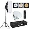 【Upgrade LED】 MOUNTDOG Softbox Lighting Kit, Photography Studio Light with 19.7″X27.5″ Reflector and 3 Colors Temperature 45W Bulb with Remote, Professional Photo Studio Equipment for Portrait Video