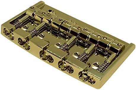 guitar parts 5-String Bass Bridge w/Steel Saddles (gold)