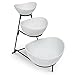 Food Serving Bowl Set: 3 Tier Metal Display Stand with 3 White Stoneware Bowls | Dessert and Snack Server by Chef’s Medal