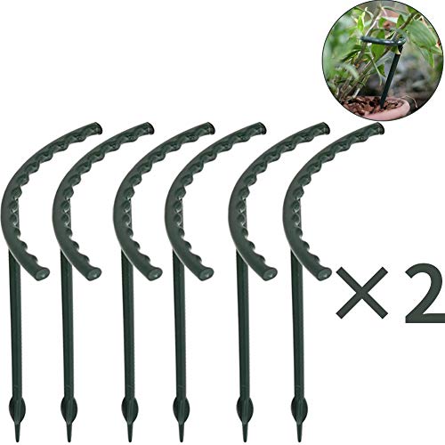 Creation Core 12Pcs Plastic Plant Support Stakes Lodging-Resistant Flower Supports DIY Garden Pot Climbing Trellis