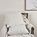 Cheer Collection Faux Fur Throw Pillows - Decorative Pillows for Couch, Bed Throw Pillows, White Accent Pillows for Bedroom or Living Room Aesthetic, Set of 2 Furry Throw Pillows, 18”x18”