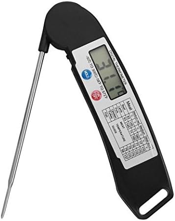 Digital Cooking Thermometer, Enk Digital Food Cooking Thermometer Instant Read Meat Thermometer, With LCD Screen, Anti-Corrosion, Best for Kitchen, Grill, BBQ, Milk, and Bath Water (Black)