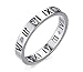 Women's Stainless Steel CZ Roman Numeral Ring for Wedding Band Engagement Promise,Size 6-8