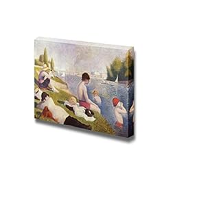 Bathers in Asnieres by Georges Seurat - Canvas Print Wall Art Famous Painting Reproduction - 12" x 18"