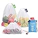 Simply Eco Reusable Produce Bags with Zero Waste, See-Through mesh Green Bags for Fruit and Veggies, Fridge Organizing, Toys & Accessories. Double-Stitched Strength, Tare Weight & Color-coded tags.