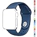 HuanlongTM New Soft Silicone Sport Style Replacement Iwatch Strap Band for Apple Wrist Watch Series 1 Series 2 (Ocean Blue 38mm S/M)